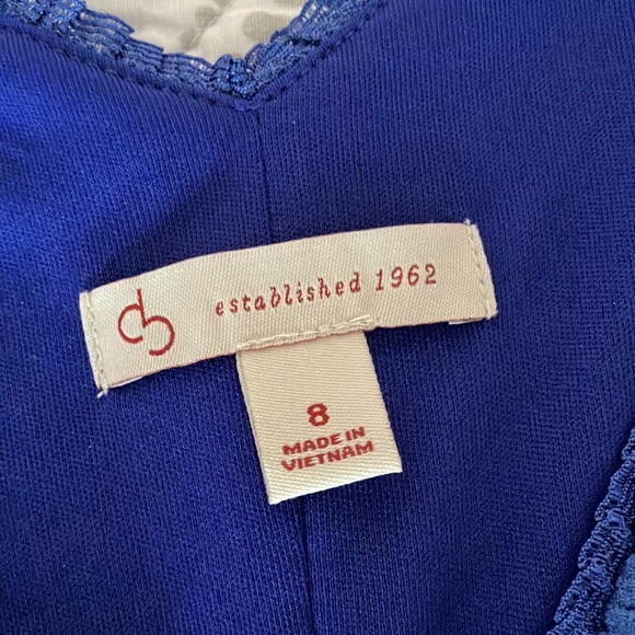 Periwinkle Blue Lace A-Line V-Neck MIDI Dress - Picture 5 of 11